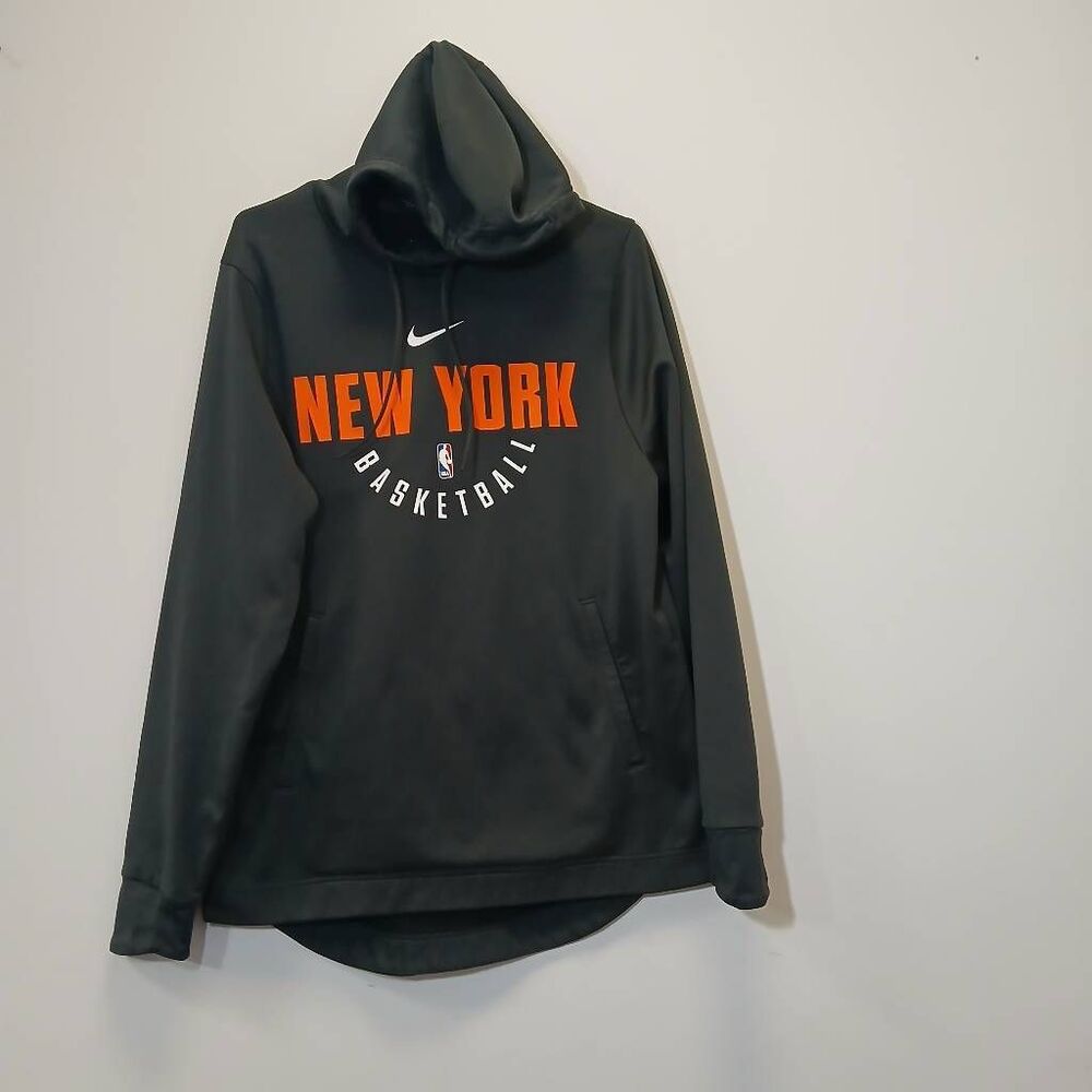 New york Knicks NBA nike center swoosh hoodie mens large sweatshirt gray